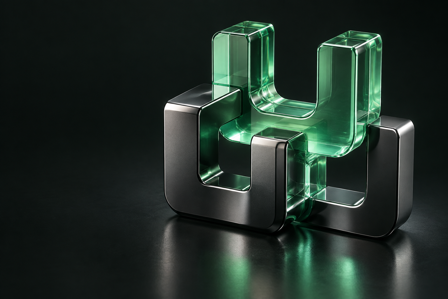 Interlocking mint glass and graphite forms, made to work together.